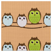 フクロウの集合 ファブリック (クローズアップ)