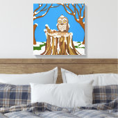 フクロウの雪片 キャンバスプリント (インサイチュ (寝室))