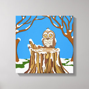 フクロウの雪片 キャンバスプリント