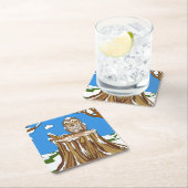 フクロウの雪片 スクエアペーパーコースター (インサイチュ)