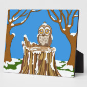 フクロウの雪片 フォトプラーク (側面)