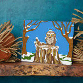 フクロウの雪片 フォトプラーク (側面)