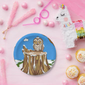 フクロウの雪片 ペーパープレート (パーティー)