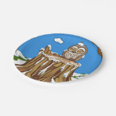 フクロウの雪片 ペーパープレート (アングル)