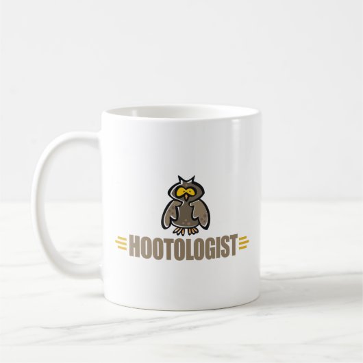 フクロウの面白グッズ コーヒーマグカップ (左)
