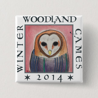 フクロウの頭巾ボタン 缶バッジ