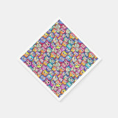 フクロウの顔のドードル模様の漫画の鳥パターン スタンダードカクテルナプキン (角)