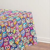 フクロウの顔は鳥の木の葉をダレ模様 テーブルクロス (インサイチュ)