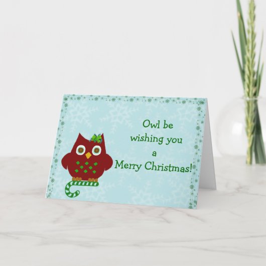 フクロウの願いメリークリスマス! シーズンカード (正面)