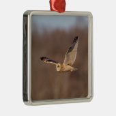 フクロウの飛翔中 メタルオーナメント (右)