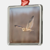 フクロウの飛翔中 メタルオーナメント (左)