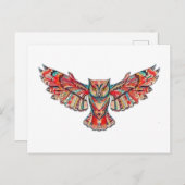 フクロウの飛翔 ポストカード (正面/裏面)