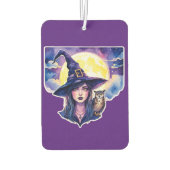 フクロウの魔女 – ハロウィンファンおもしろい1 カーエアーフレッシュナー (裏面)