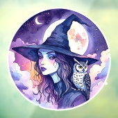 フクロウの魔女 – ハロウィンファンおもしろい2 ウィンドウサイン (シート3)
