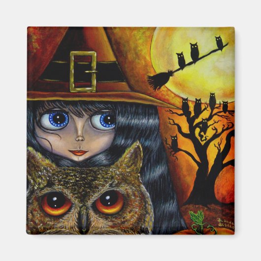 フクロウの魔女 マグネット (正面)