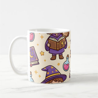 フクロウの魔法使いのマジックマグカップ - かわいいファンタジーのデザイン コーヒーマグカップ
