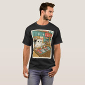 フクロウの魚市場イラスト Tシャツ (正面フル)