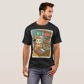 フクロウの魚市場 かわいい Tシャツ (正面フル)