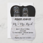 フクロウの鳥が枝を愛する運命の運命の 招待状 (正面)