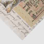 フクロウの鳥のフランスのスクリプトEphemera Decompage 薄葉紙 (詳細)