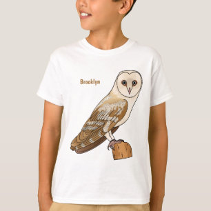 フクロウの鳥の漫画イラスト Tシャツ