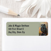 フクロウの鳥の美しい自然 ラベル (インサイチュ)