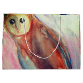 フクロウの鳥アート ラージペーパーバッグ (裏面)