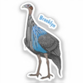 フクロウの鳥イラストレーション シール (正面)