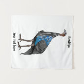 フクロウの鳥イラストレーション タペストリー (正面(横))