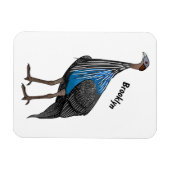 フクロウの鳥イラストレーション マグネット (横)