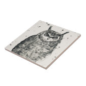 フクロウの鳥ヴィンテージ林の水彩瓦 タイル (側面)