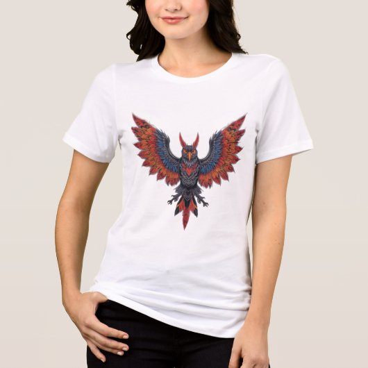 フクロウの鳥 トライブレンドＴシャツ (正面)