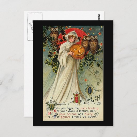 フクロウの鳴き声を聞くと ポストカード (正面/裏面)