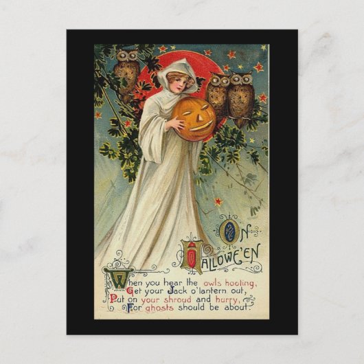 フクロウの鳴き声を聞くと ポストカード (正面)