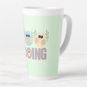 フクロウの鳴き声 カフェラテマグ (右アングル)