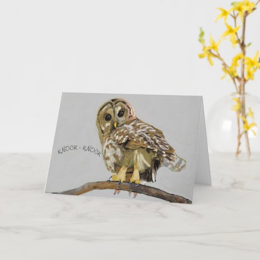 フクロウの鳴き声 カード (黄色い花)