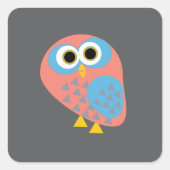 フクロウの鳴き声 スクエアシール (正面)