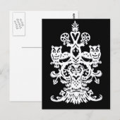 フクロウの黒い中空 ポストカード (正面/裏面)