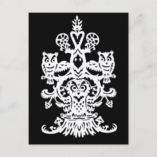 フクロウの黒い中空 ポストカード (正面)