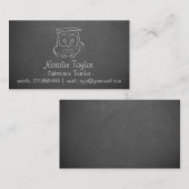 フクロウの黒板の代用教員の名刺 名刺 (正面/裏面)