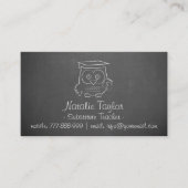 フクロウの黒板の代用教員の名刺 名刺 (正面)