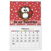 フクロウの2013年 カレンダー (2月 2027)