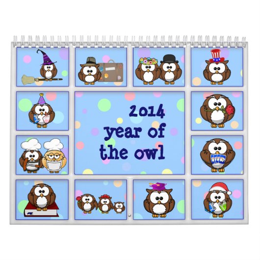 フクロウの2014年 カレンダー (カバー)