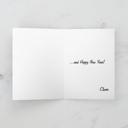 フクロウの` sのクリスマスの青 シーズンカード (内部)