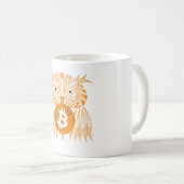 フクロウのBitcoinのマグ コーヒーマグカップ (正面右)