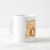 フクロウのBitcoinのマグ コーヒーマグカップ (正面左)