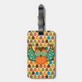 フクロウのBohemeのカスタムな荷物のラベル ラゲッジタグ (裏面縦)