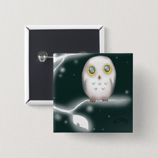 フクロウのbranchwm 缶バッジ (正面&裏面)