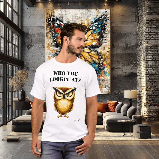 フクロウのTシャツ ルッキンアット Tシャツ