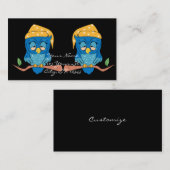 フクロウのThunder_Coveの眠いクラシック 名刺 (正面/裏面)